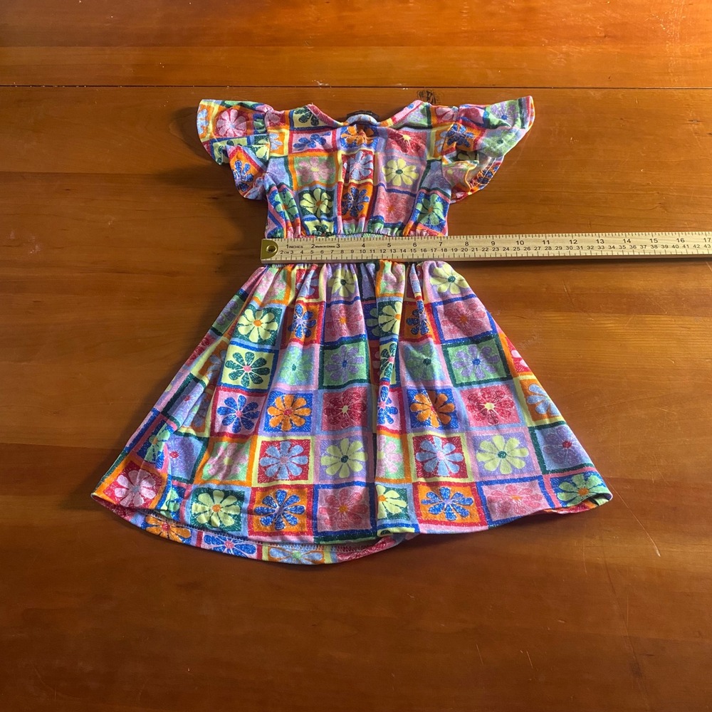 Picapino Floral Patchwork Dress Toddler Multicolor Excellent Flutter SIZE 2T - Picture 6 of 6